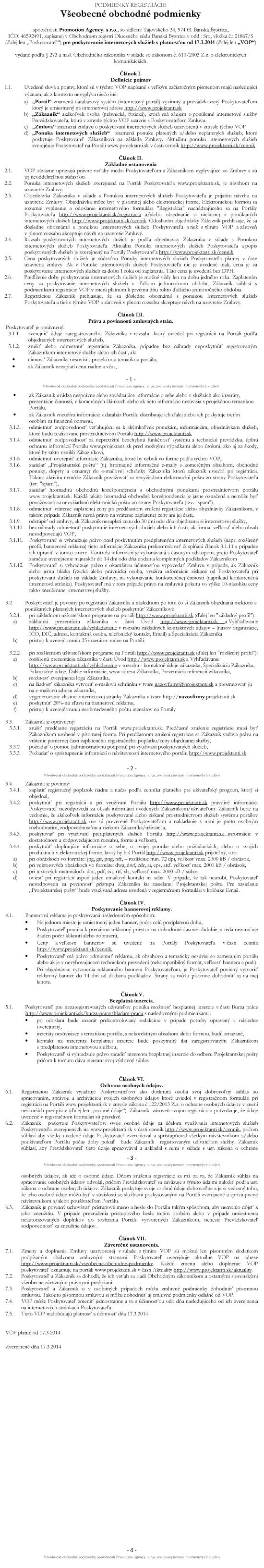 Všeobecné obchodné podmienky