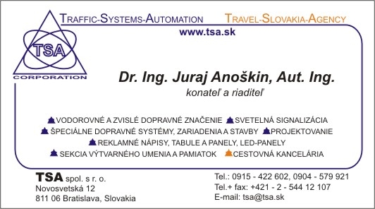 TSA spol. s r. o. - Dopravné inžinierstvo, projekty, značenie, systémy